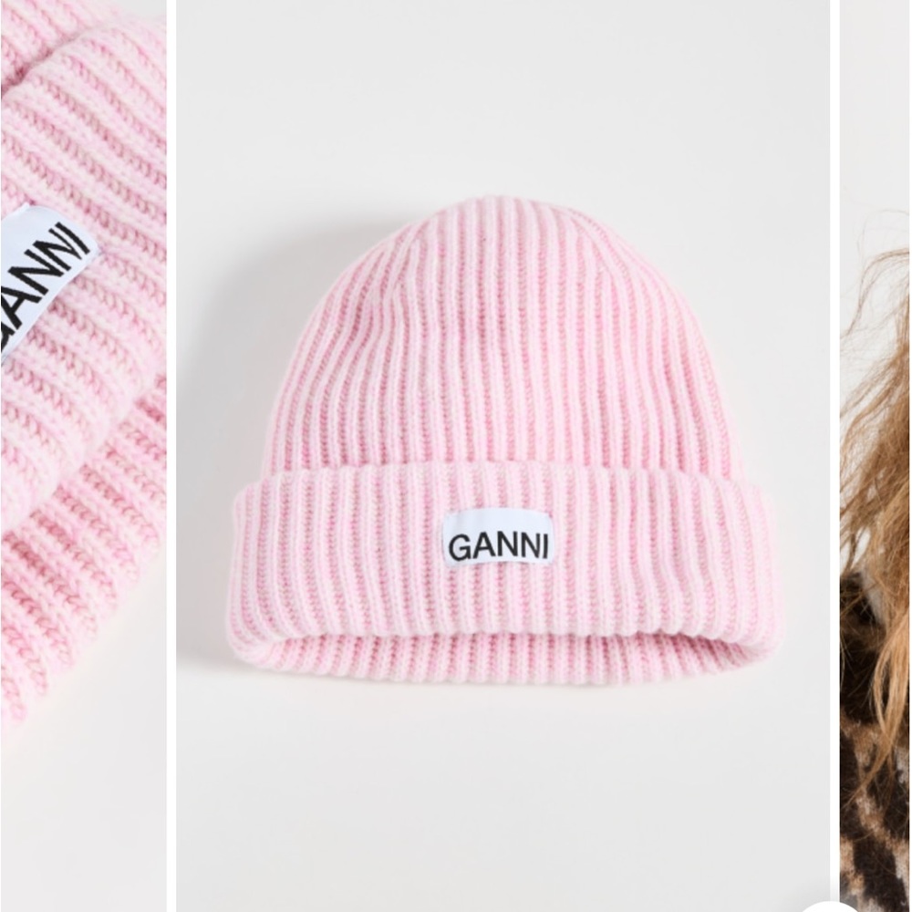 Pink ganni oversized beanie